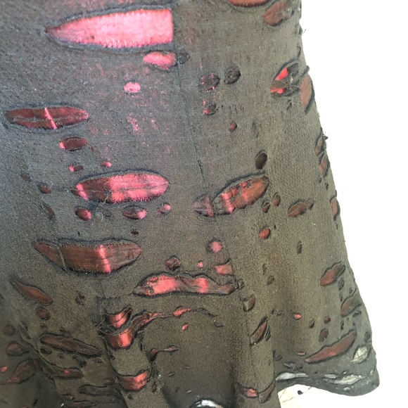 Shrine | Gothic Vintage Torn Velvet Mesh Dress - Picture 6 of 7